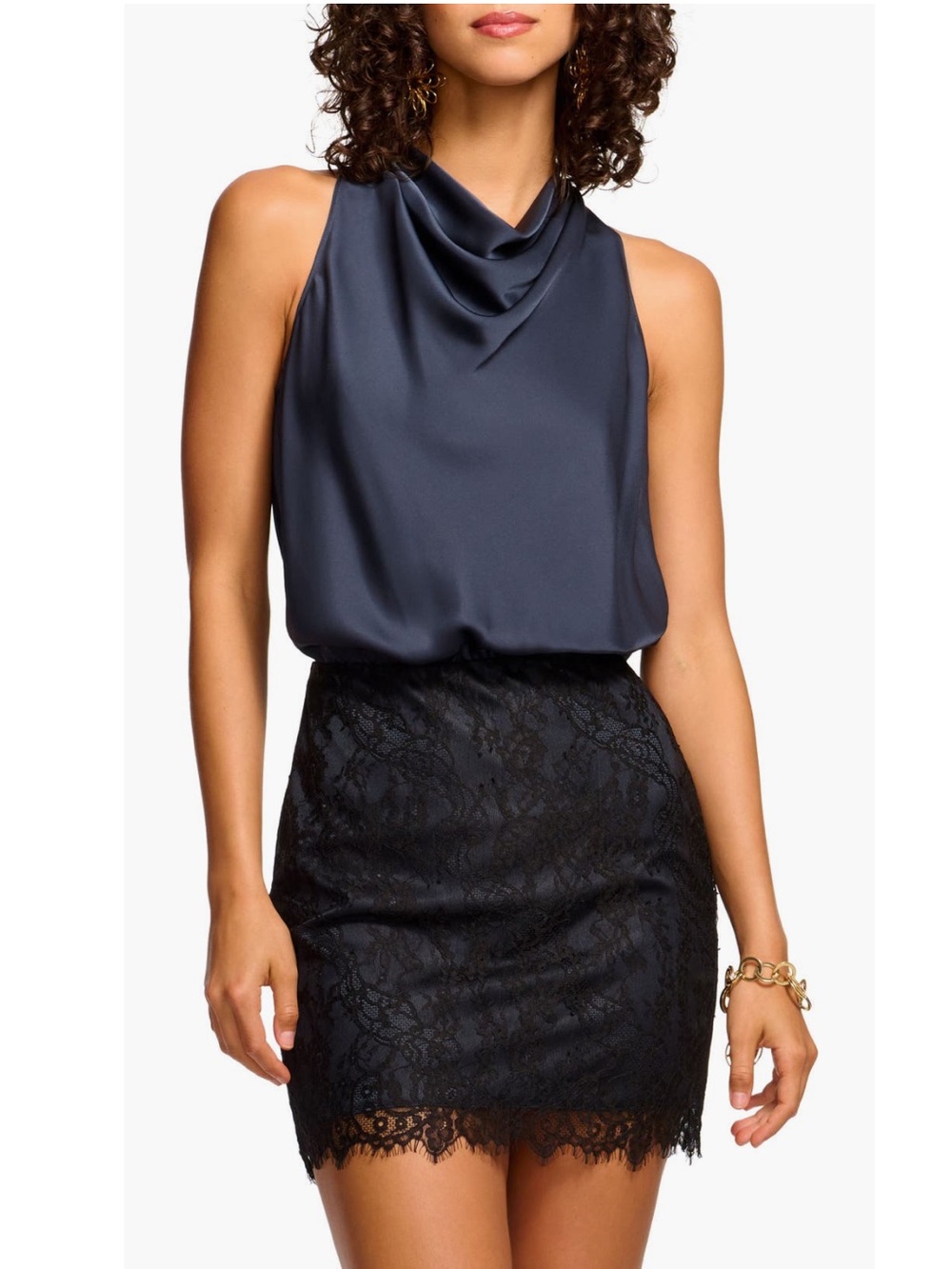 Ramy Brook Magdalena Mixed Media Dress